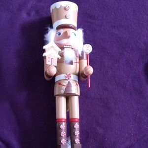 Festive Nutcracker with Candy Cane Details